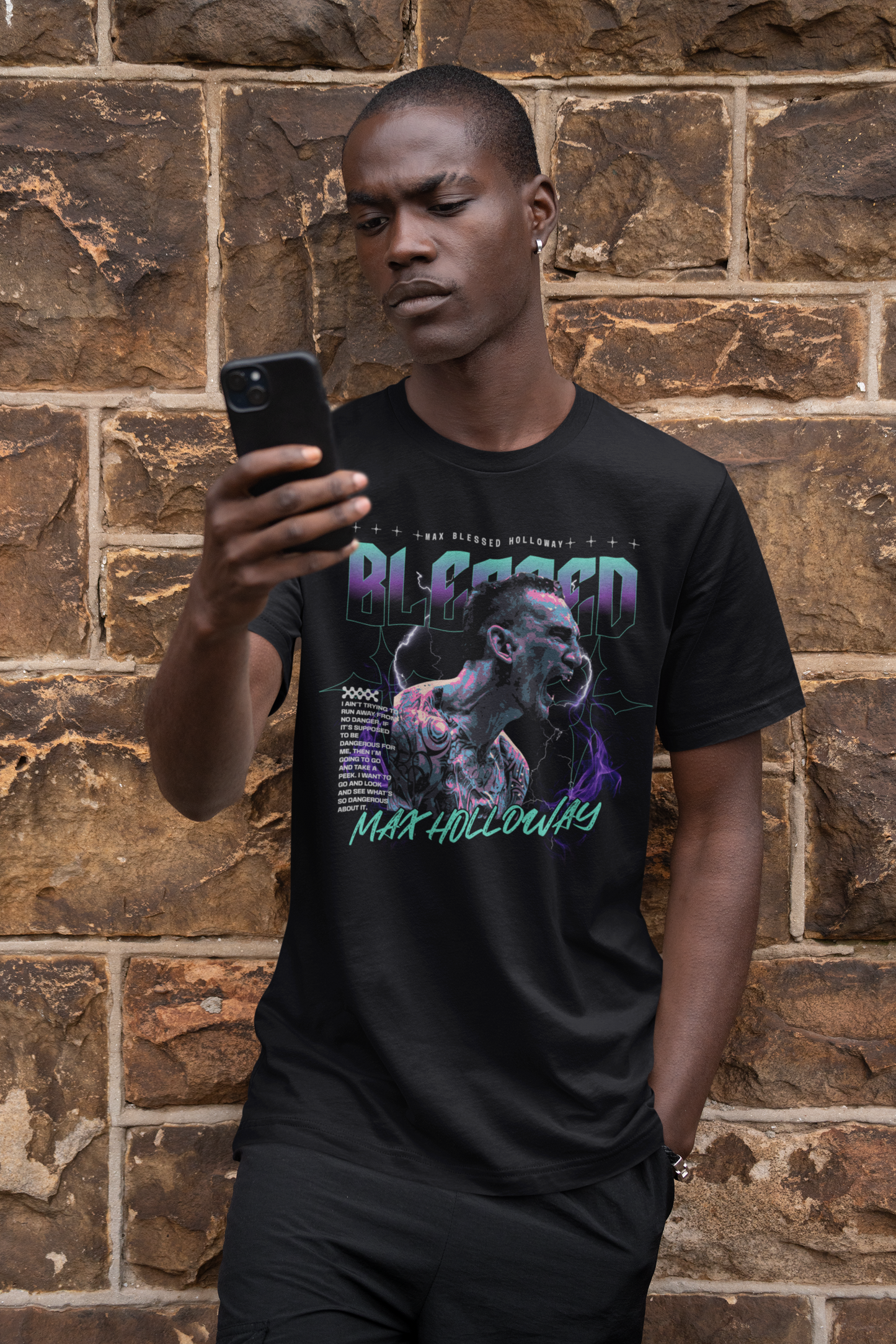 Blessed MAX HOLLOWAY Graphic Unisex Softstyle T-Shirt