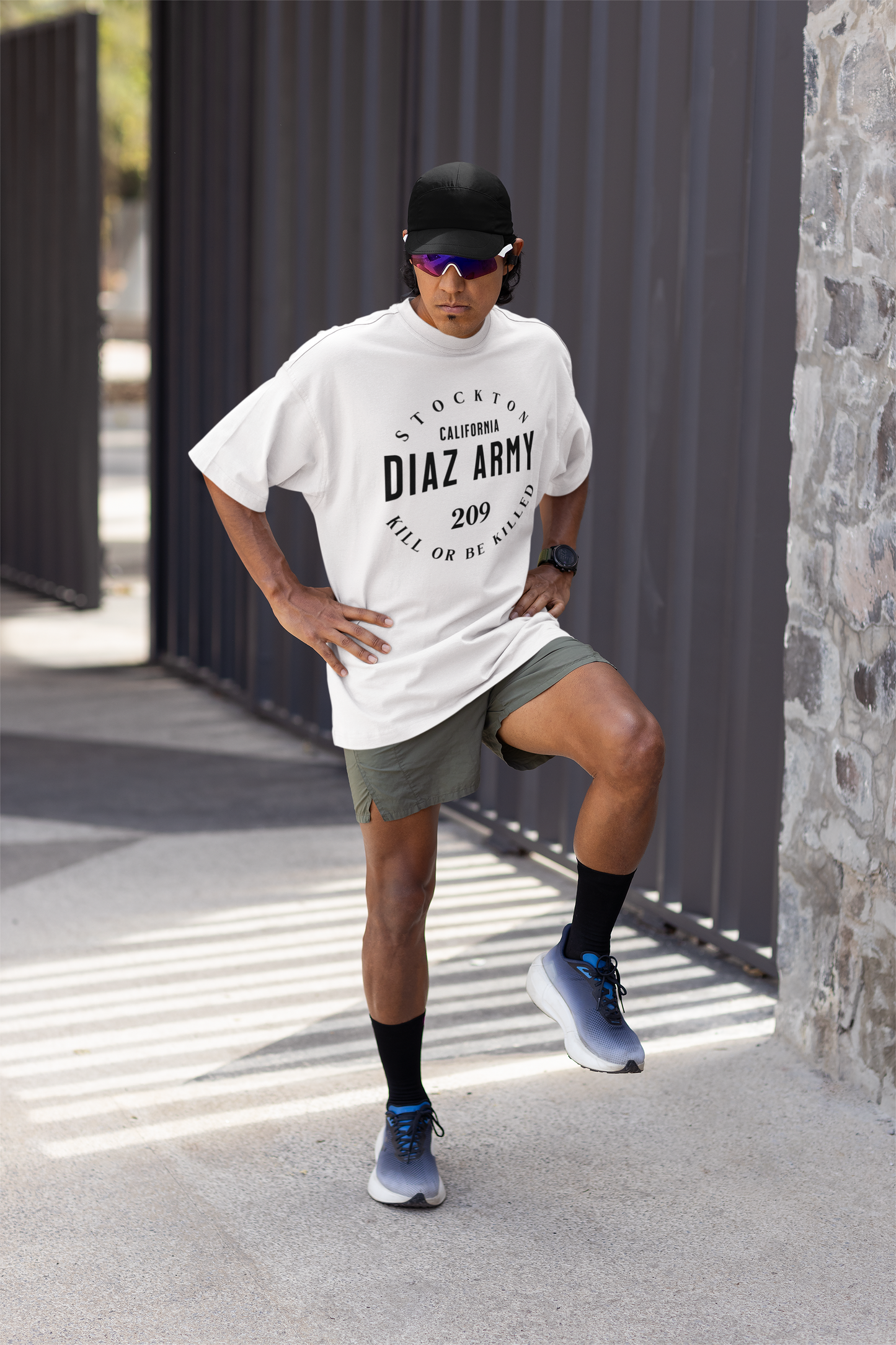 DIAZ ARMY MEN'S organic oversized high neck t-shirt