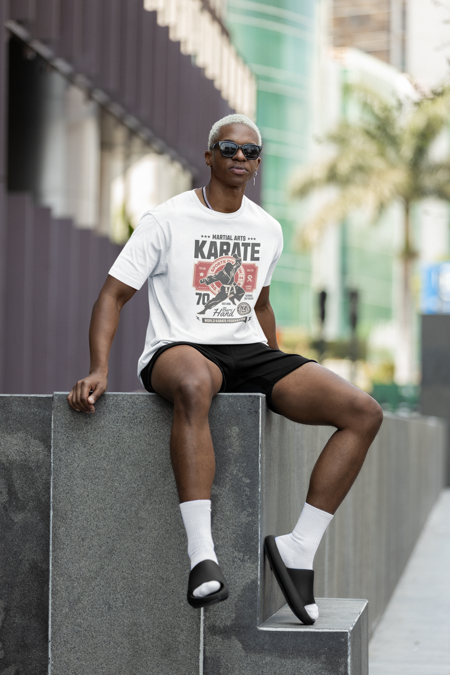 Unisex organic ribbed neck t-shirt