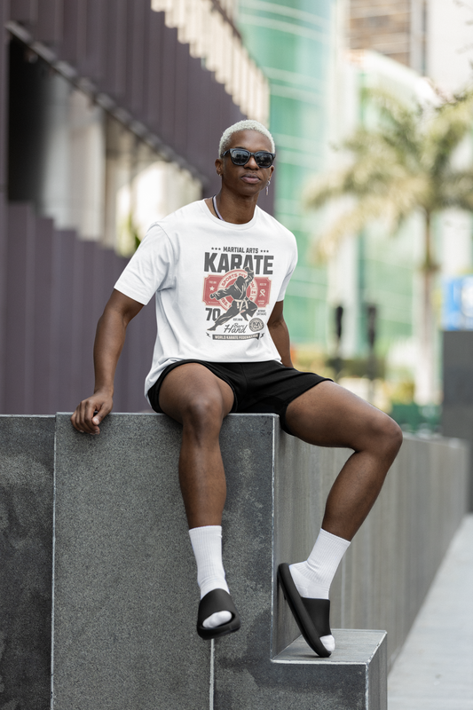Unisex organic ribbed neck t-shirt