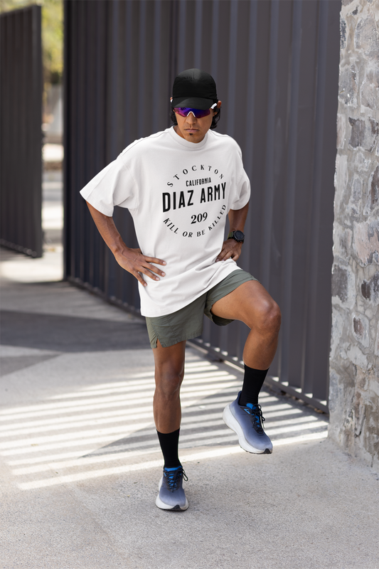 DIAZ ARMY MEN'S  organic oversized high neck t-shirt